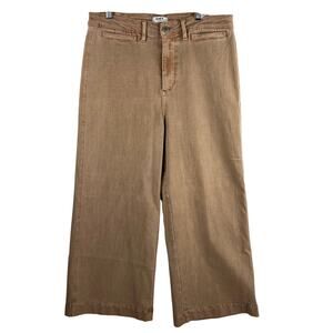 OAT New York Women’s Wide Leg Croppped Jeans SZ 12 (31) Peachy Brown Color
